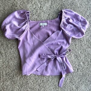 NWOT Lilac Wrap Top
